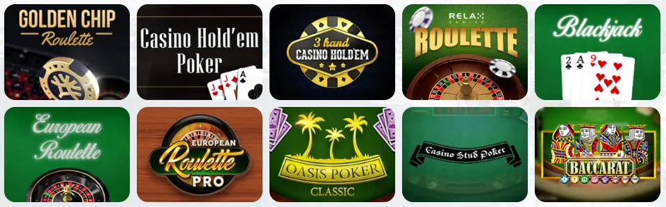 Jeux de table au MAGICAZZ CASINO